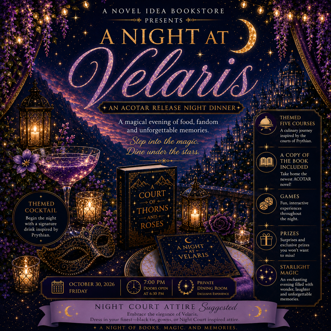 A Night at Velaris: ACOTAR Release Night Dinner